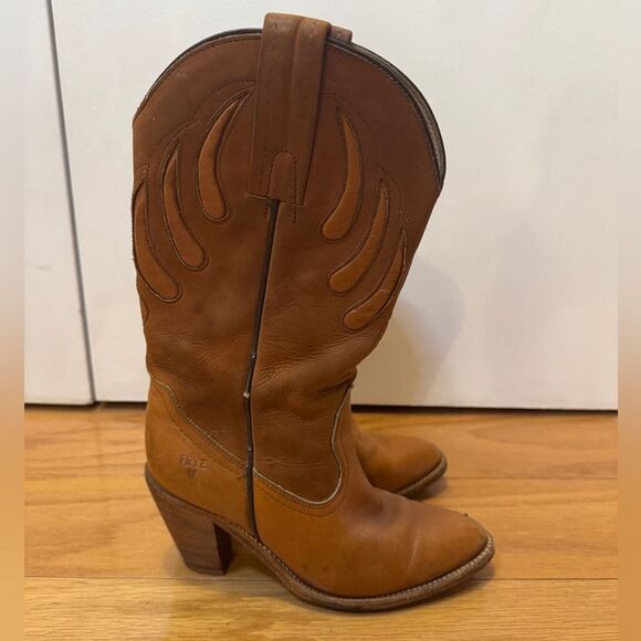 FRYE 7075 Genuine Leather Western Boots Acorn Women’s Size 6 - Picture 2 of 10